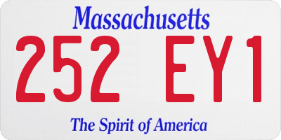 MA license plate 252EY1