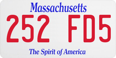 MA license plate 252FD5