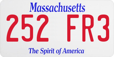 MA license plate 252FR3
