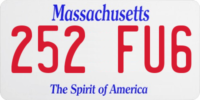 MA license plate 252FU6