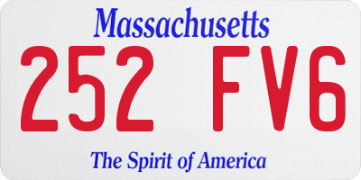 MA license plate 252FV6