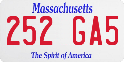MA license plate 252GA5
