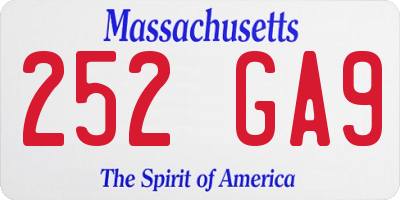 MA license plate 252GA9
