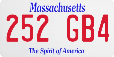 MA license plate 252GB4