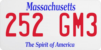 MA license plate 252GM3