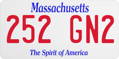 MA license plate 252GN2