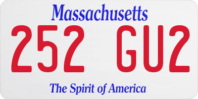 MA license plate 252GU2