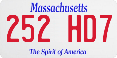 MA license plate 252HD7