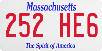 MA license plate 252HE6