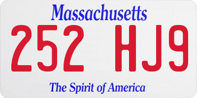MA license plate 252HJ9