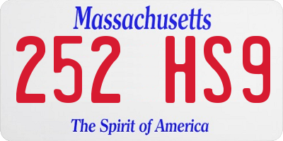 MA license plate 252HS9