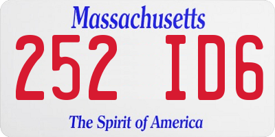 MA license plate 252ID6