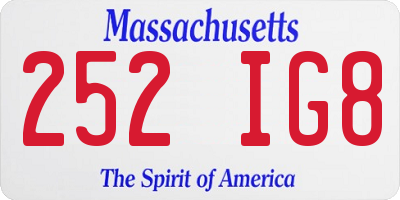 MA license plate 252IG8