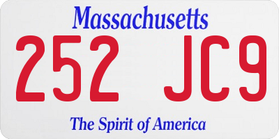 MA license plate 252JC9