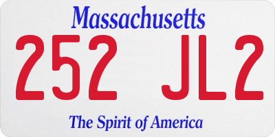 MA license plate 252JL2
