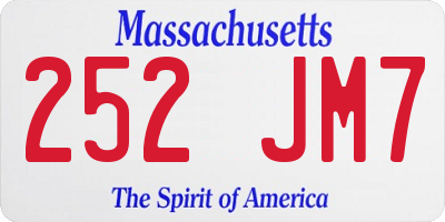 MA license plate 252JM7