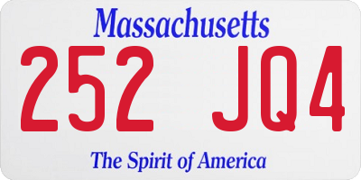 MA license plate 252JQ4
