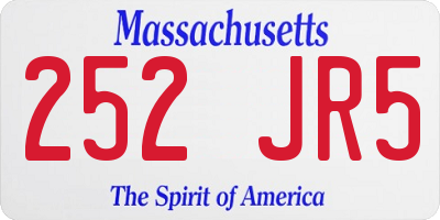 MA license plate 252JR5