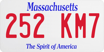MA license plate 252KM7