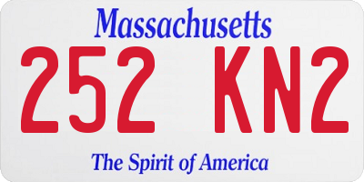 MA license plate 252KN2