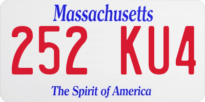 MA license plate 252KU4