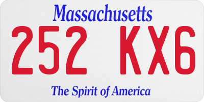 MA license plate 252KX6