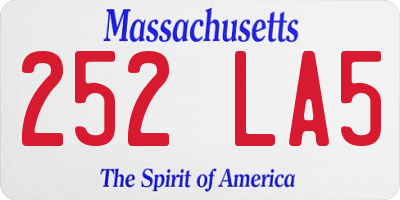 MA license plate 252LA5