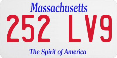 MA license plate 252LV9