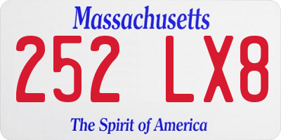 MA license plate 252LX8