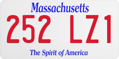MA license plate 252LZ1