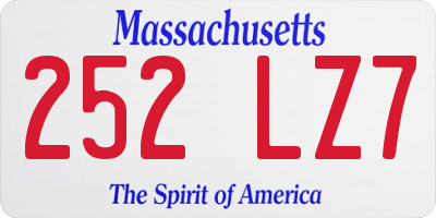 MA license plate 252LZ7