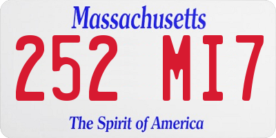 MA license plate 252MI7