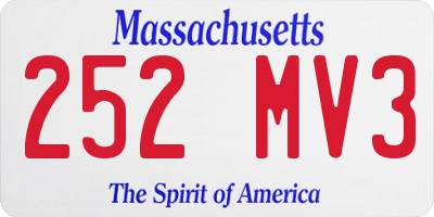 MA license plate 252MV3