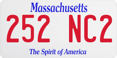 MA license plate 252NC2