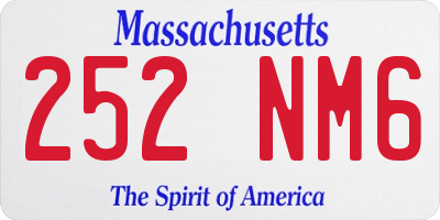 MA license plate 252NM6