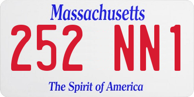 MA license plate 252NN1