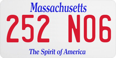 MA license plate 252NO6