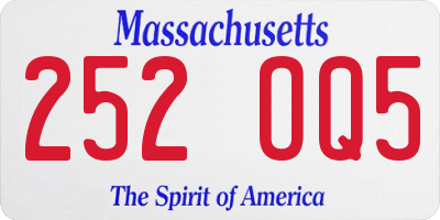 MA license plate 252OQ5
