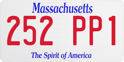 MA license plate 252PP1