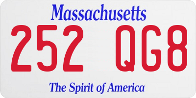 MA license plate 252QG8