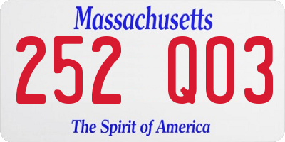 MA license plate 252QO3