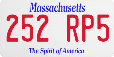MA license plate 252RP5
