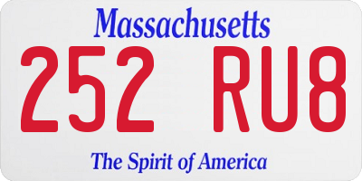 MA license plate 252RU8