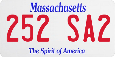 MA license plate 252SA2