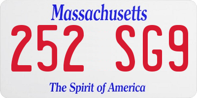 MA license plate 252SG9
