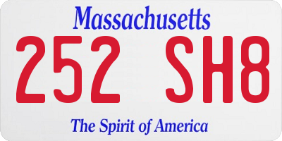 MA license plate 252SH8