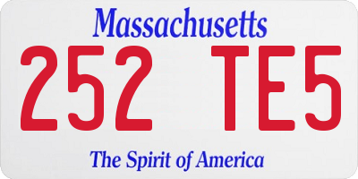 MA license plate 252TE5