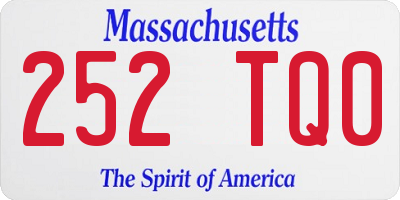 MA license plate 252TQ0
