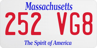 MA license plate 252VG8