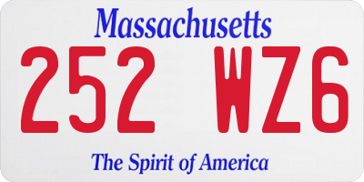 MA license plate 252WZ6